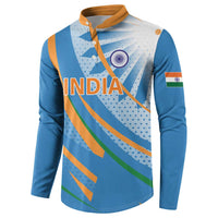 Custom India Cricket Button Sweatshirt Tricolor with Ashoka Chakra