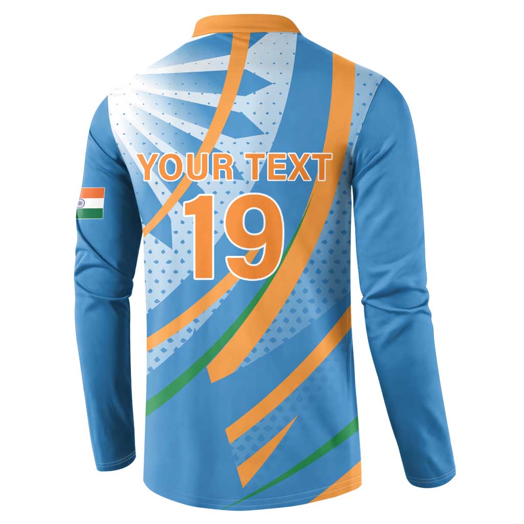 Custom India Cricket Button Sweatshirt Tricolor with Ashoka Chakra