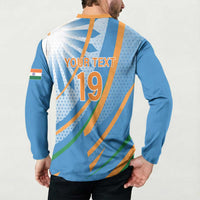 Custom India Cricket Button Sweatshirt Tricolor with Ashoka Chakra