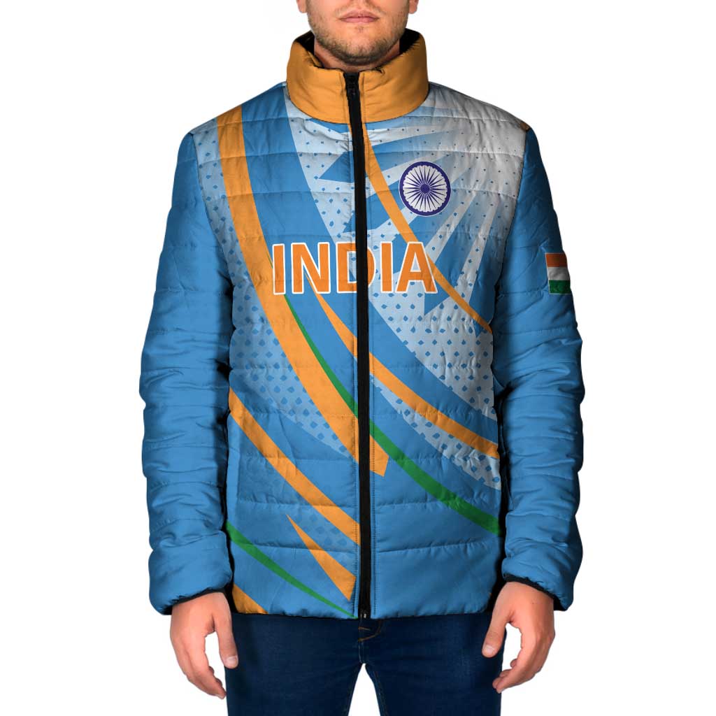 Custom India Cricket Padded Jacket Tricolor with Ashoka Chakra