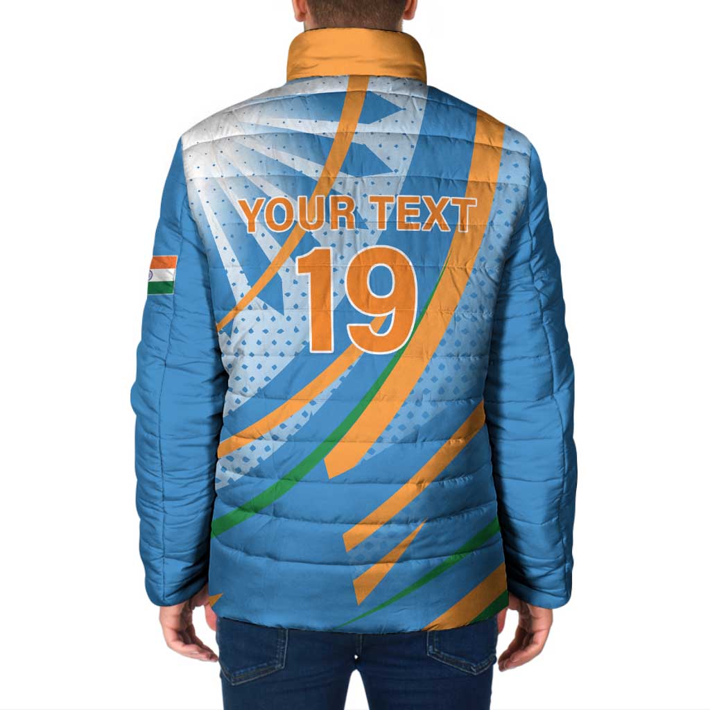 Custom India Cricket Padded Jacket Tricolor with Ashoka Chakra