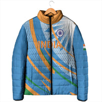 Custom India Cricket Padded Jacket Tricolor with Ashoka Chakra