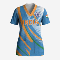 Custom India Cricket Scrub Top Tricolor with Ashoka Chakra