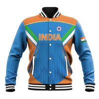 Custom India Cricket Baseball Jacket Let’s Go Champions Men in Blue