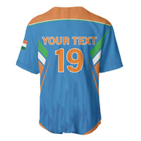 Custom India Cricket Baseball Jersey Let’s Go Champions Men in Blue