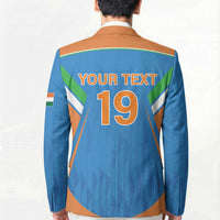 Custom India Cricket Blazer Let’s Go Champions Men in Blue
