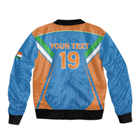 Custom India Cricket Bomber Jacket Let’s Go Champions Men in Blue