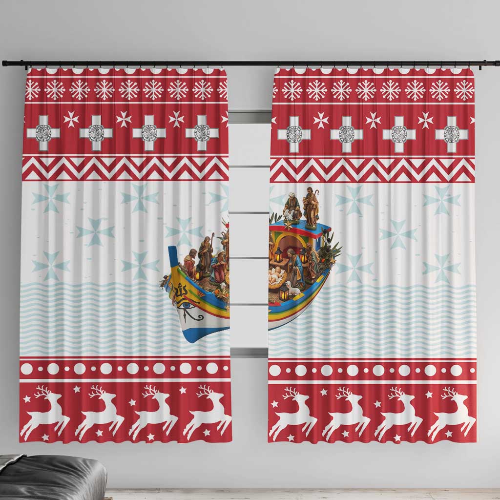 Malta Christmas Window Curtain Presepju Nativity Scene on Luzzu Boat - Wonder Print Shop