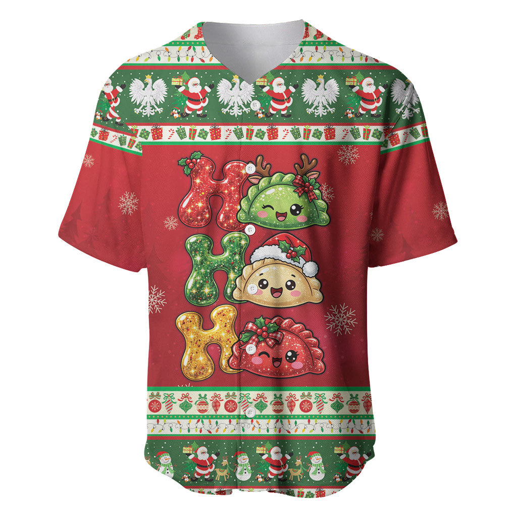 Poland Christmas Baseball Jersey Ho Ho Ho Squishy Pierogi