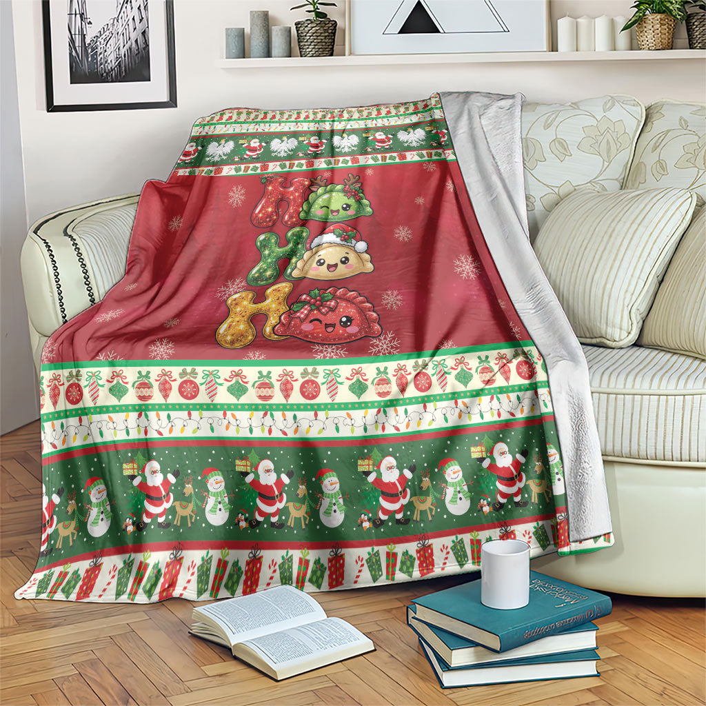 Poland Christmas Blanket Ho Ho Ho Squishy Pierogi