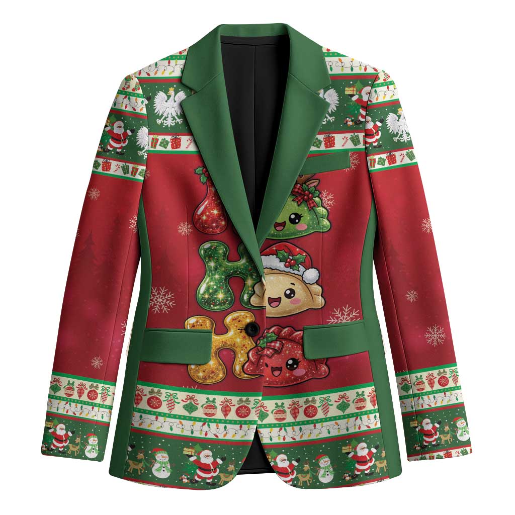 Poland Christmas Blazer Ho Ho Ho Squishy Pierogi