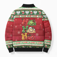 Poland Christmas Bomber Puffer Jacket Ho Ho Ho Squishy Pierogi