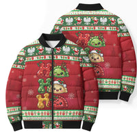 Poland Christmas Bomber Puffer Jacket Ho Ho Ho Squishy Pierogi