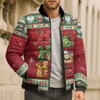 Poland Christmas Bomber Puffer Jacket Ho Ho Ho Squishy Pierogi