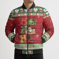 Poland Christmas Bomber Puffer Jacket Ho Ho Ho Squishy Pierogi
