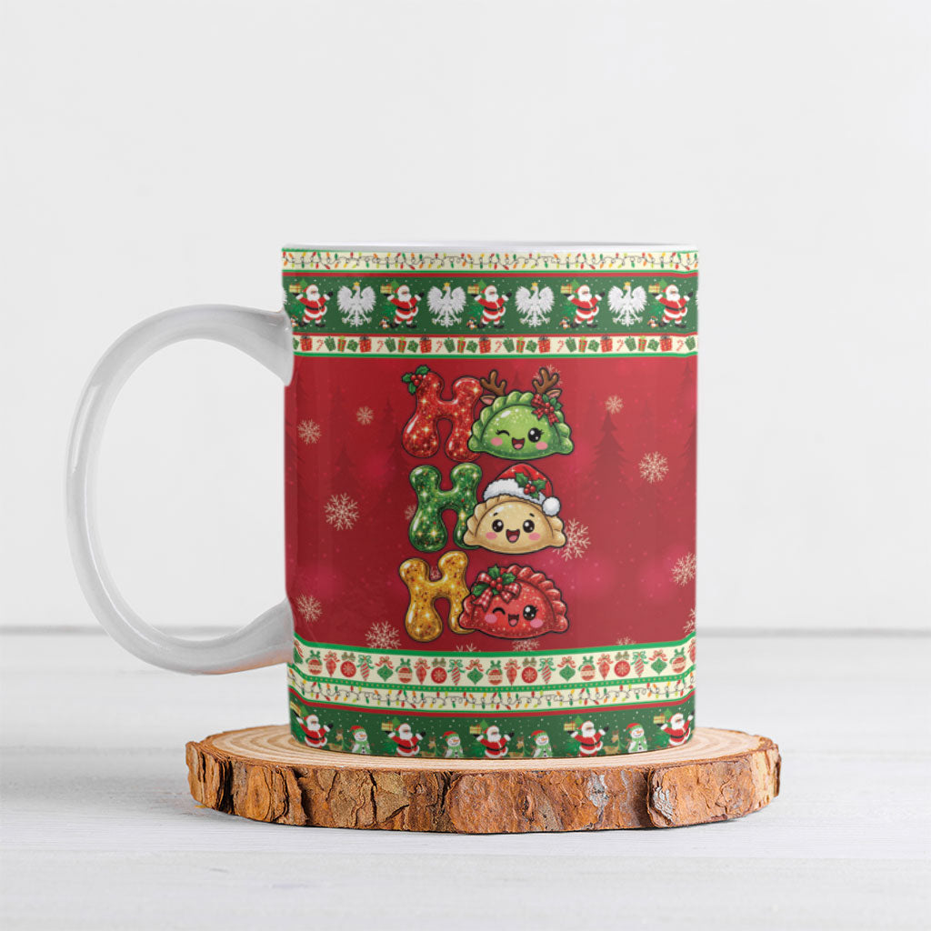 Poland Christmas Ceramic Mug Ho Ho Ho Squishy Pierogi
