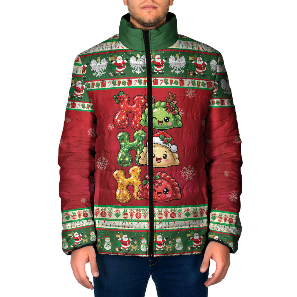 Poland Christmas Padded Jacket Ho Ho Ho Squishy Pierogi