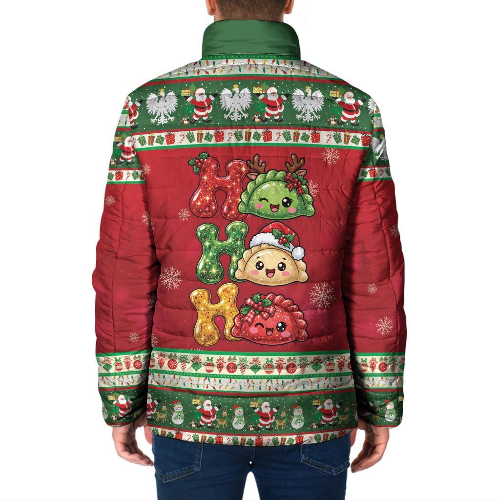 Poland Christmas Padded Jacket Ho Ho Ho Squishy Pierogi