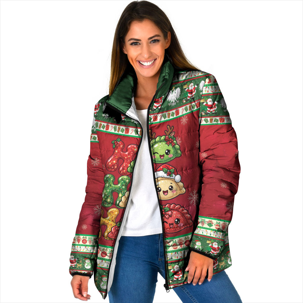 Poland Christmas Padded Jacket Ho Ho Ho Squishy Pierogi