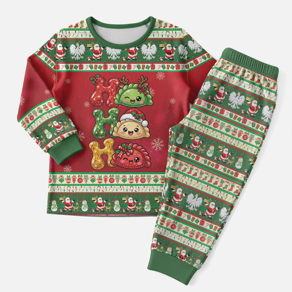 Poland Christmas Pajama Set Ho Ho Ho Squishy Pierogi