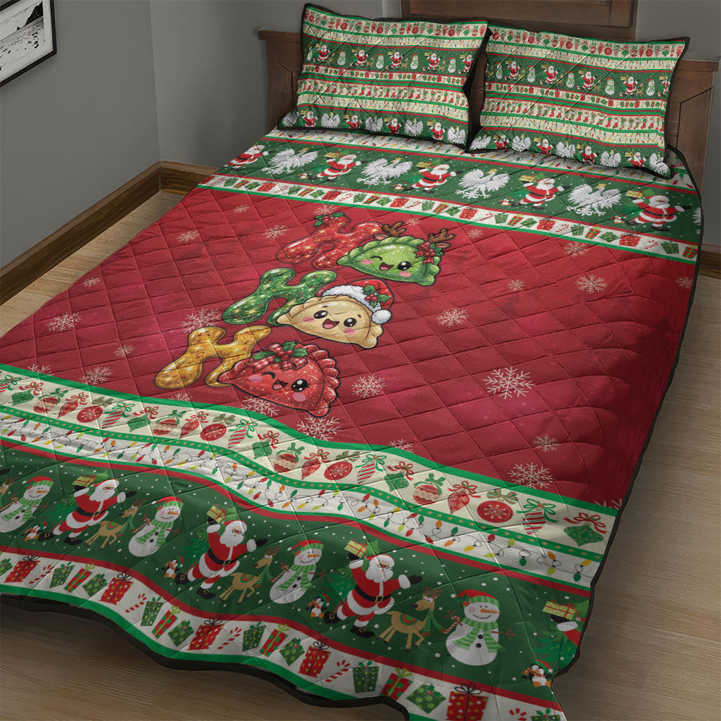 Poland Christmas Quilt Bed Set Ho Ho Ho Squishy Pierogi