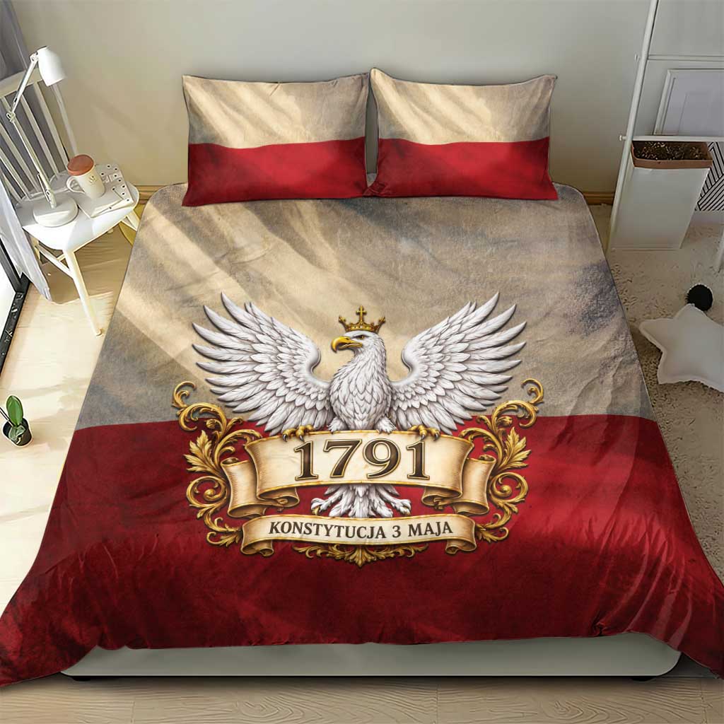 Poland Constitution Day 1791 Bedding Set Polska Konstytucja 3 Maja Pride White Eagle