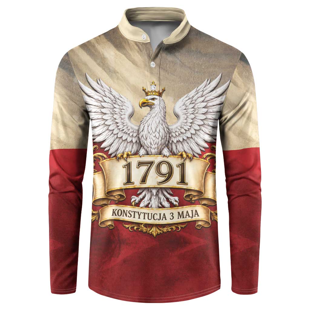 Poland Constitution Day 1791 Button Sweatshirt Polska Konstytucja 3 Maja Pride White Eagle