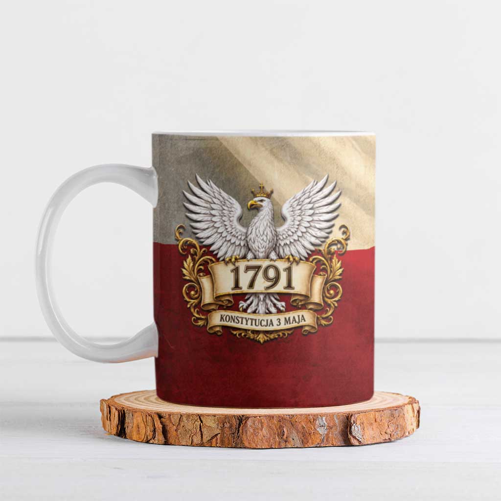 Poland Constitution Day 1791 Ceramic Mug Polska Konstytucja 3 Maja Pride White Eagle