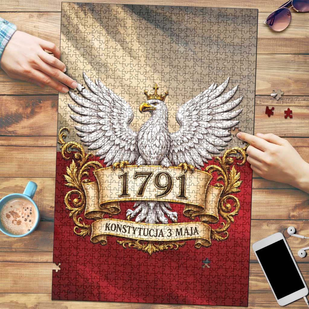 Poland Constitution Day 1791 Puzzle Polska Konstytucja 3 Maja Pride White Eagle