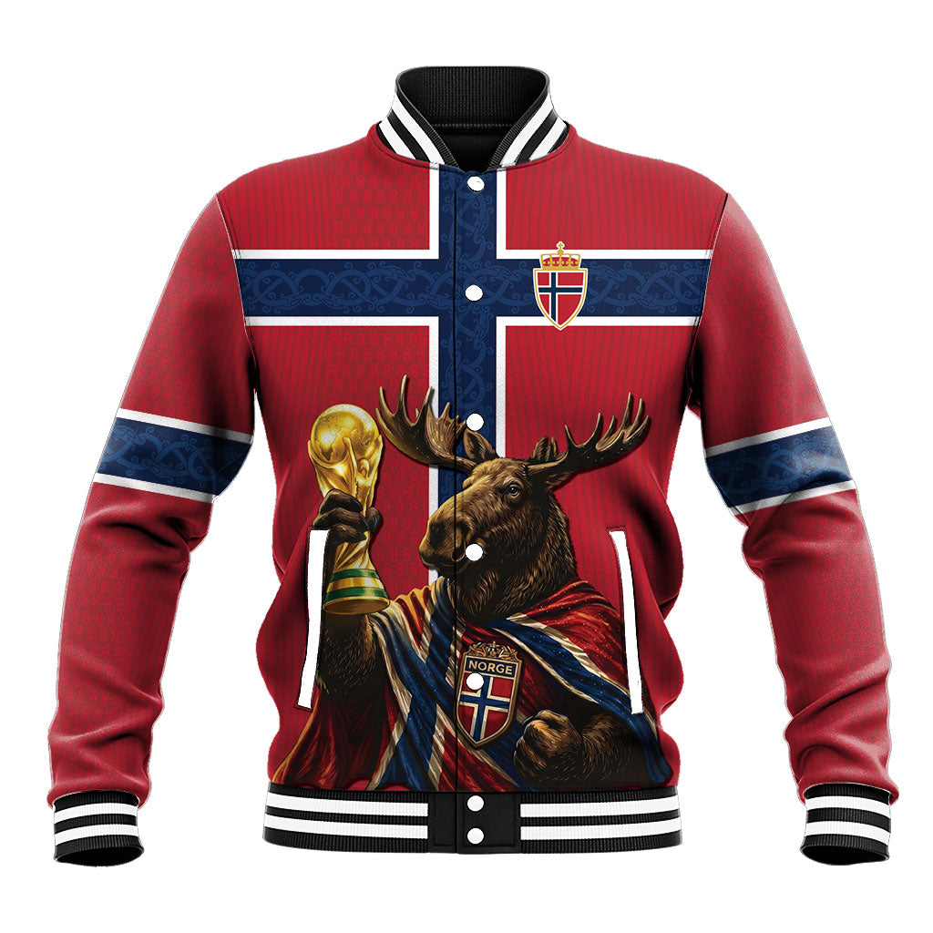 Custom World Football 2026 Norway Baseball Jacket Viking Moose Trophy Champion