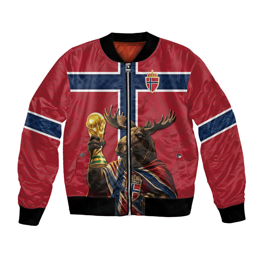 Custom World Football 2026 Norway Bomber Jacket Viking Moose Trophy Champion