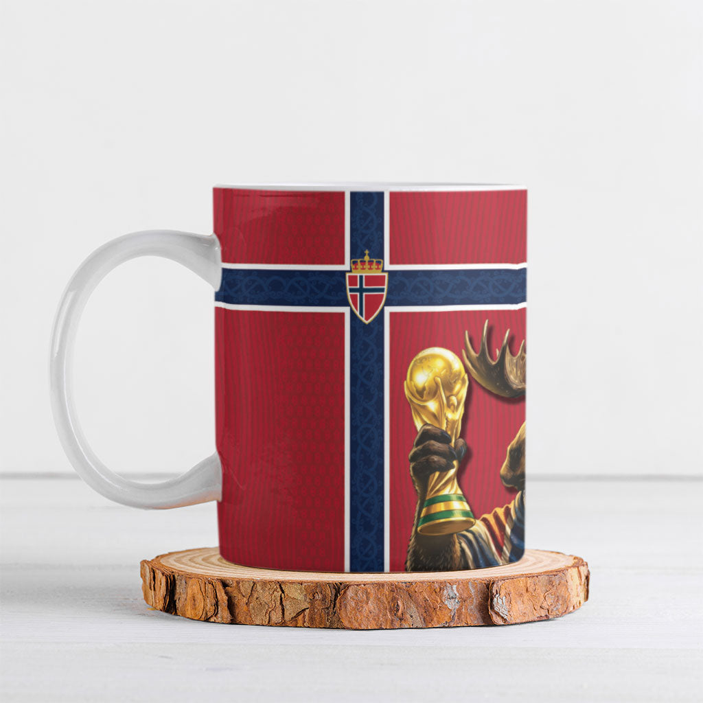 Custom World Football 2026 Norway Ceramic Mug Viking Moose Trophy Champion