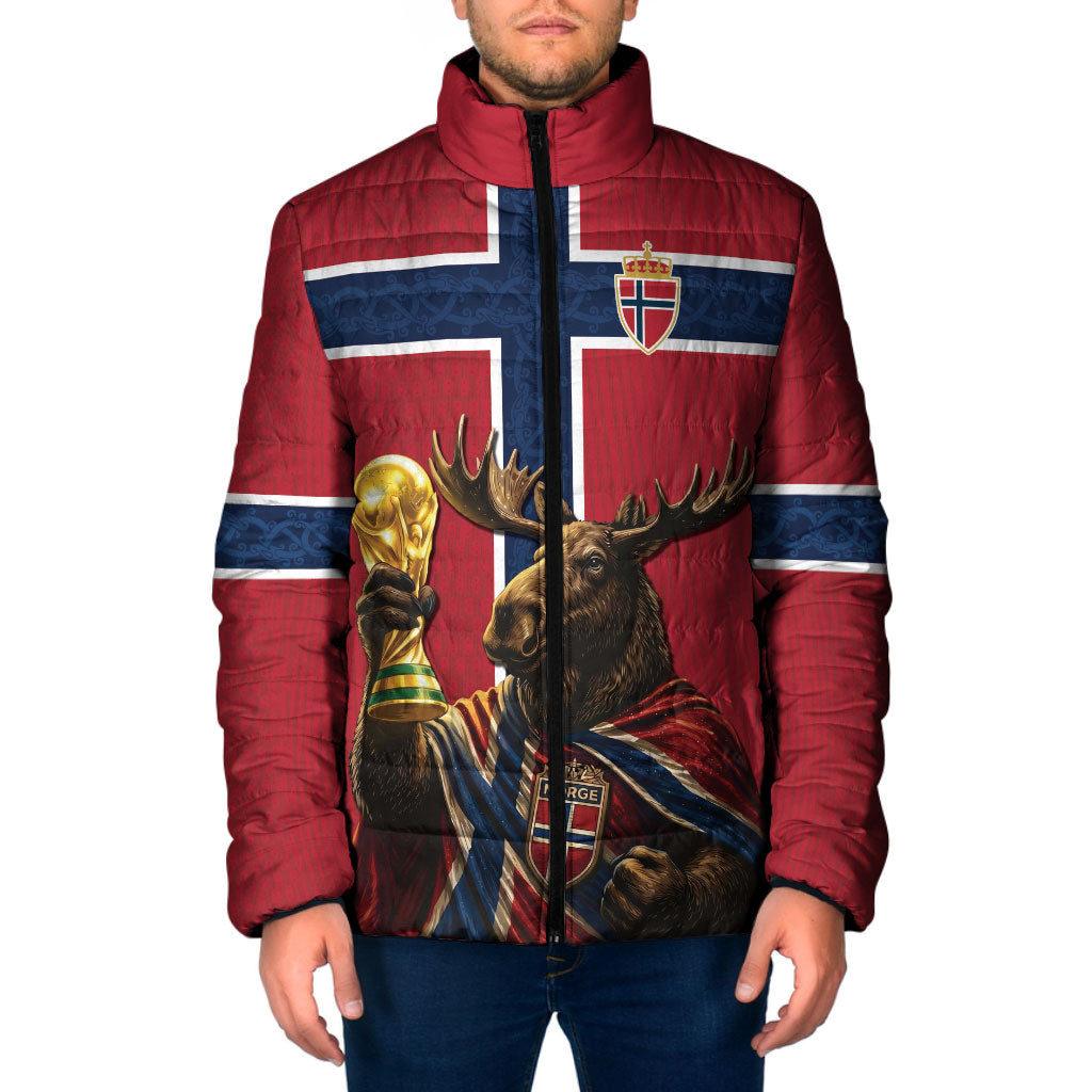 Custom World Football 2026 Norway Padded Jacket Viking Moose Trophy Champion