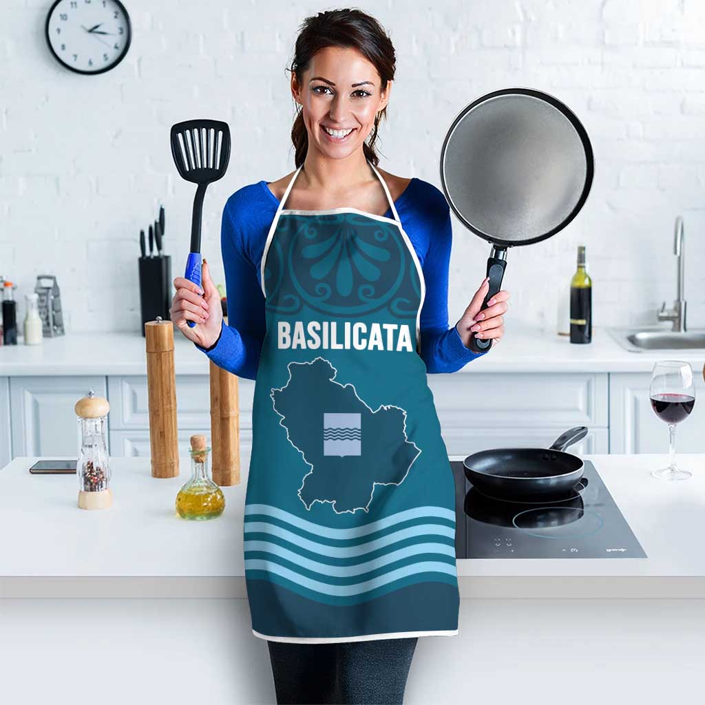 Italy Basilicata Apron Map With Flag Style - Wonder Print Shop