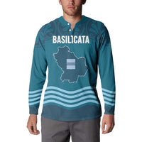 Italy Basilicata Button Sweatshirt Map With Flag Style - Wonder Print Shop