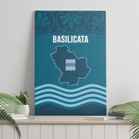 Italy Basilicata Canvas Wall Art Map With Flag Style - Wonder Print Shop