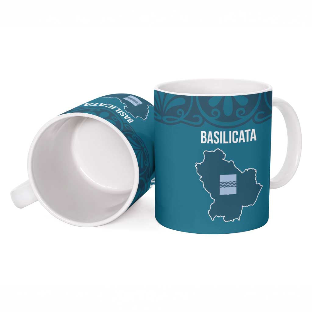 Italy Basilicata Ceramic Mug Map With Flag Style - Wonder Print Shop
