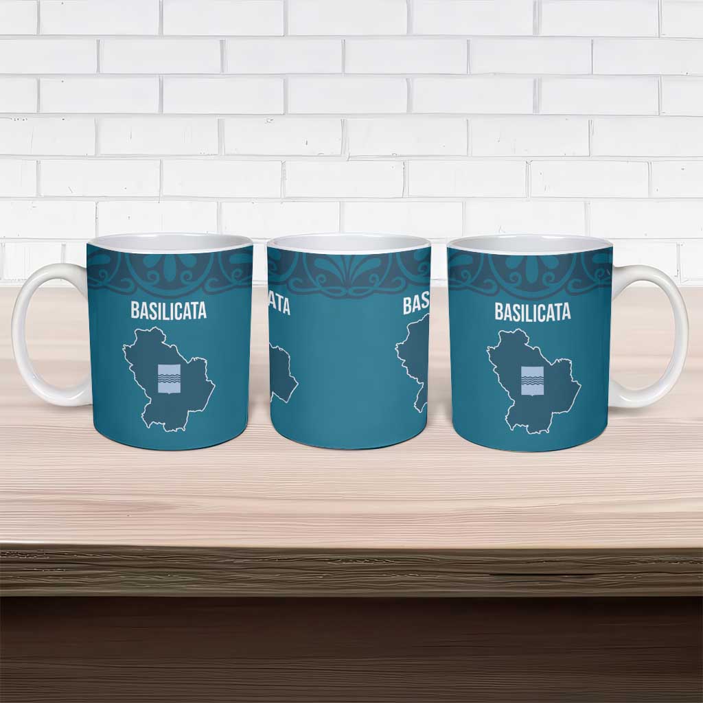Italy Basilicata Ceramic Mug Map With Flag Style - Wonder Print Shop