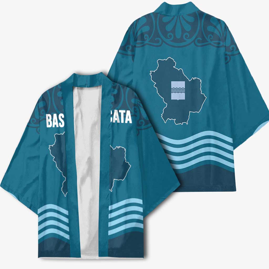 Italy Basilicata Kimono Map With Flag Style - Wonder Print Shop