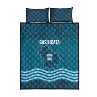 Italy Basilicata Quilt Bed Set Map With Flag Style - Wonder Print Shop