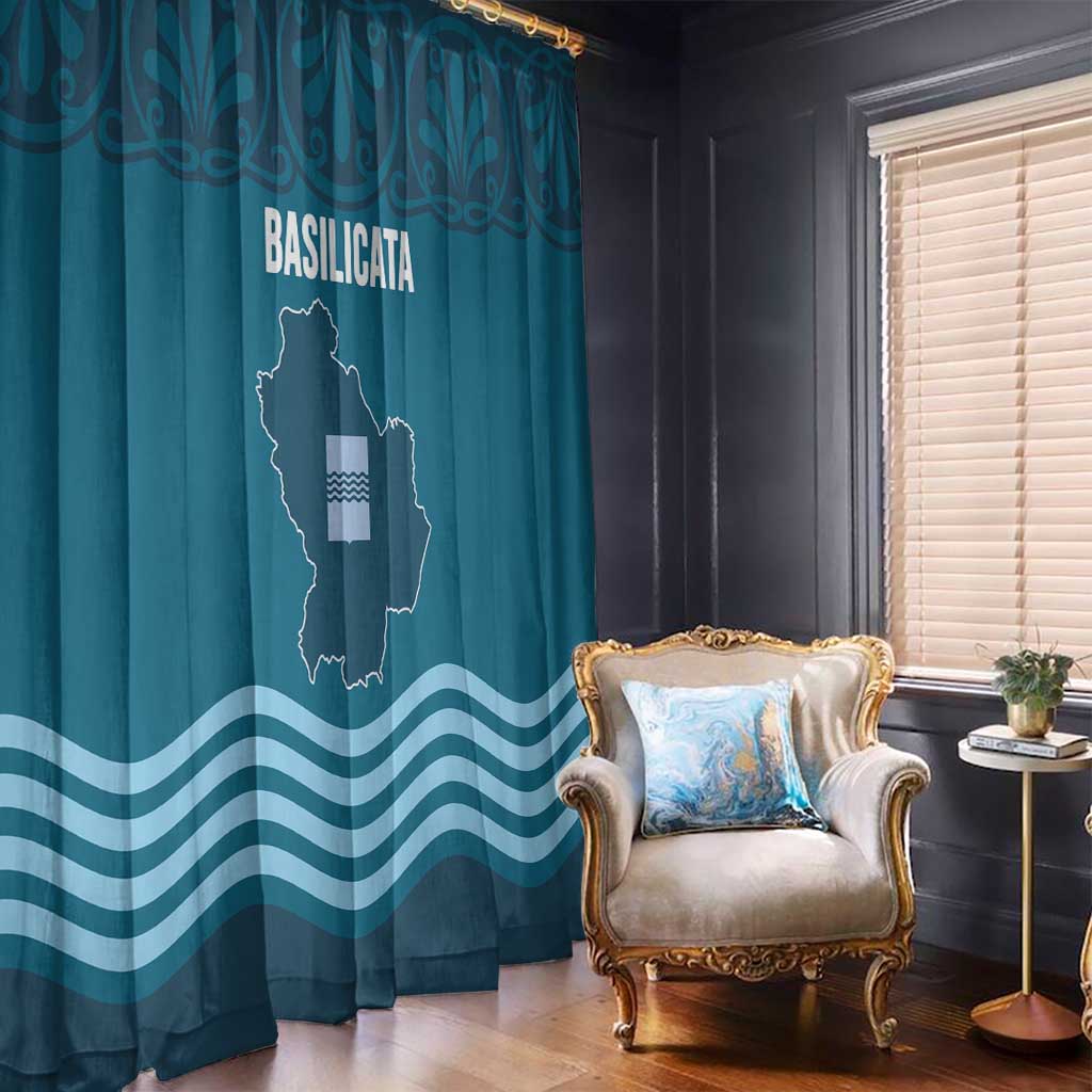 Italy Basilicata Window Curtain Map With Flag Style - Wonder Print Shop
