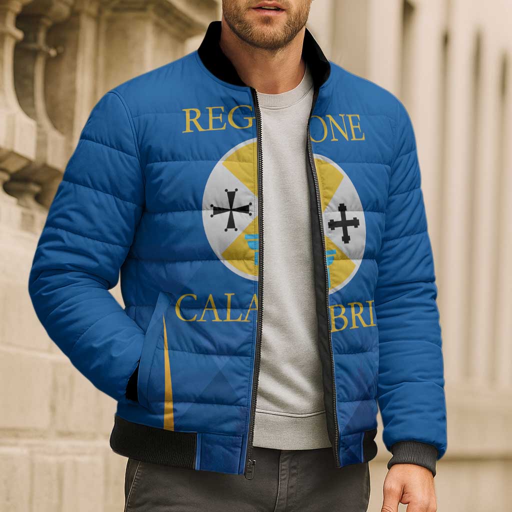 Italy Calabria Bomber Puffer Jacket Flag Style - Wonder Print Shop