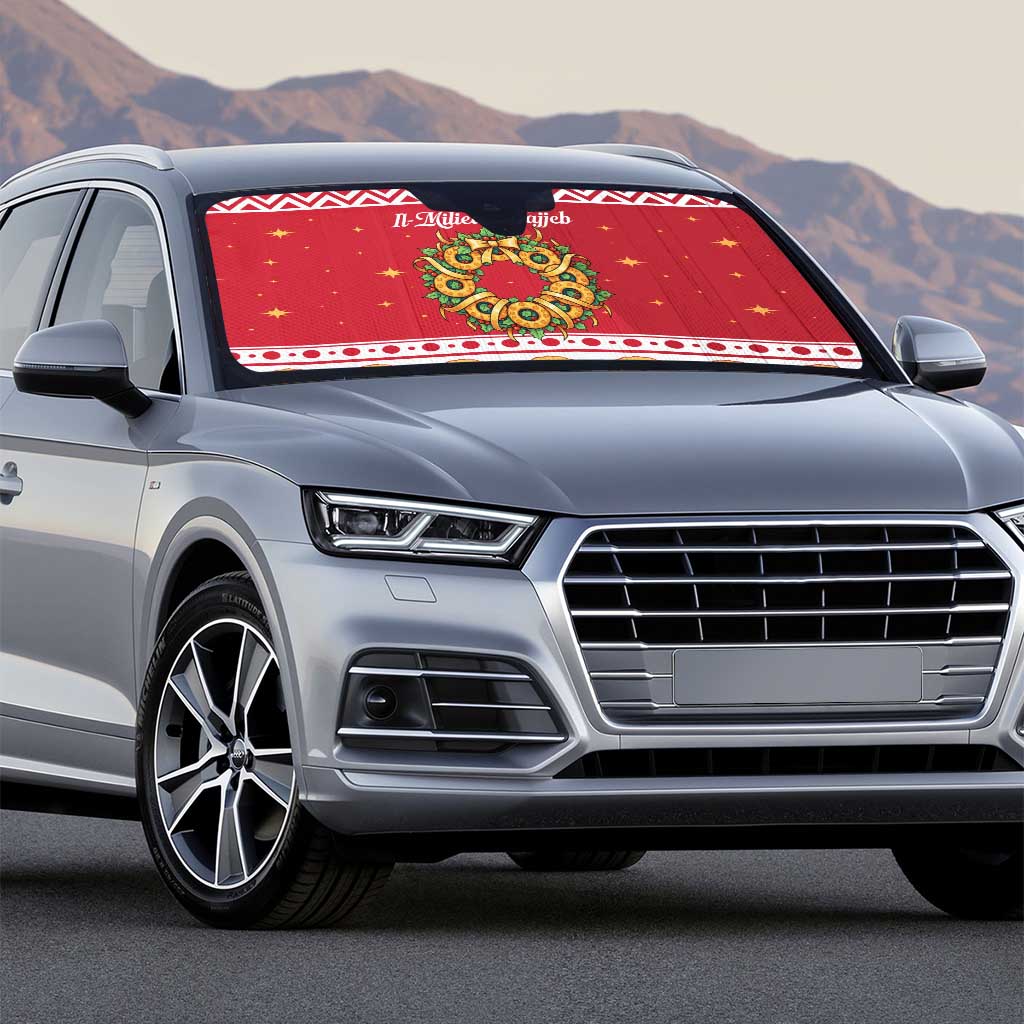 Malta Christmas Auto Sun Shade Maltese Honey Rings - Wonder Print Shop