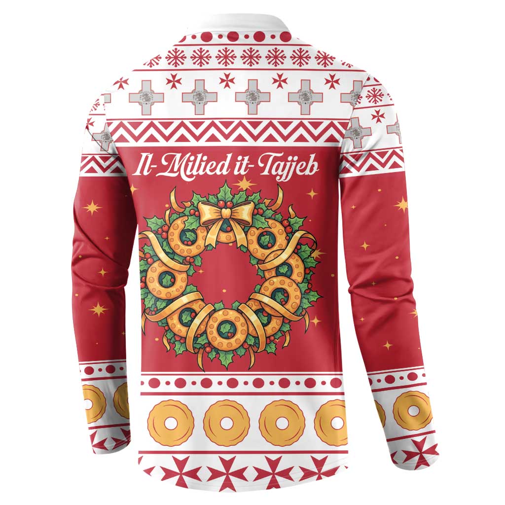Malta Christmas Button Sweatshirt Maltese Honey Rings - Wonder Print Shop