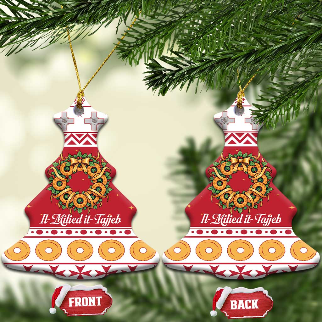 Malta Christmas Ceramic Ornament Maltese Honey Rings - Wonder Print Shop