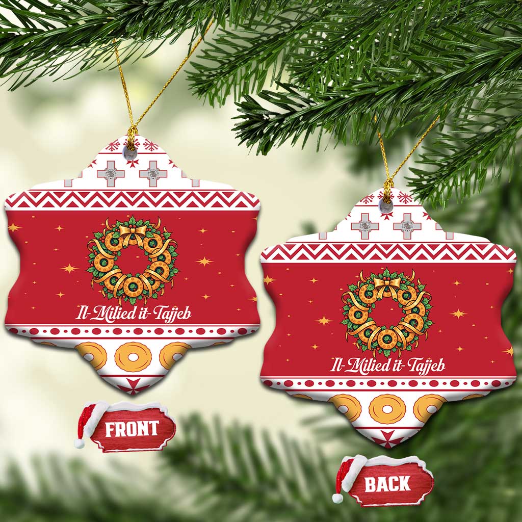 Malta Christmas Ceramic Ornament Maltese Honey Rings - Wonder Print Shop