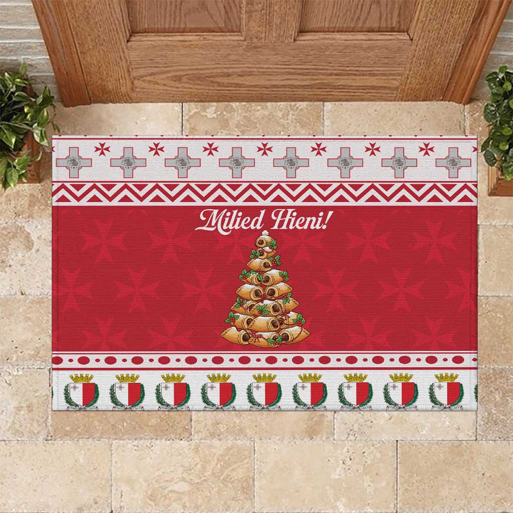 Traditional Maltese Imqaret Pastry Rubber Doormat Malta Imqaret Christmas Tree - Wonder Print Shop