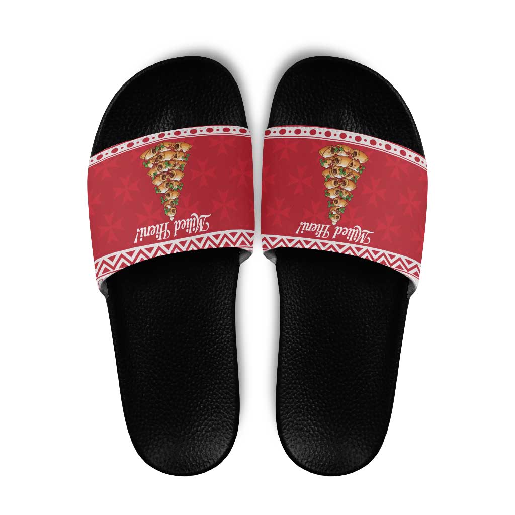 Traditional Maltese Imqaret Pastry Slide Sandals Malta Imqaret Christmas Tree - Wonder Print Shop