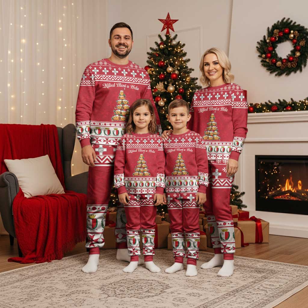 Cute Maltese Imqaret Pastry Christmas Pajama Set Christmas Joy in Malta - Wonder Print Shop
