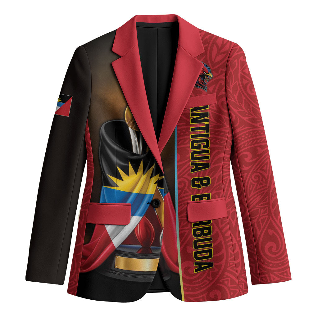 Personalized Antigua and Barbuda Cricket 2026 Blazer Falcons First-Time Champions Trophy Red Edition